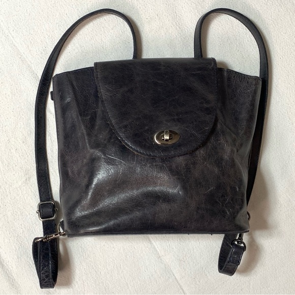 Patrician Nash Convertible Bag Backpack Crossbody Shoulder Purse Black Medium - Picture 2 of 15